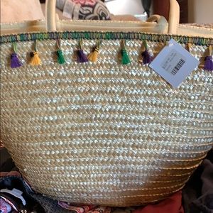 Straw hand bag from local Fluerty Girl in NOLA
